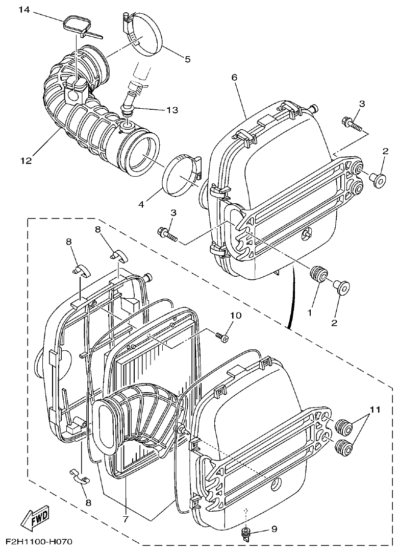 Yamaha F2ML INTAKE 2 parts diagram